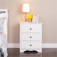 thumbnail image 2 of Wright Home Contemporary Metal 3 Drawers Nightstand in White Finish, 2 of 5