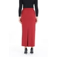 thumbnail image 3 of Burgundy Ankle Length Women's Plus Size Back Split Maxi Skirt, 3 of 5