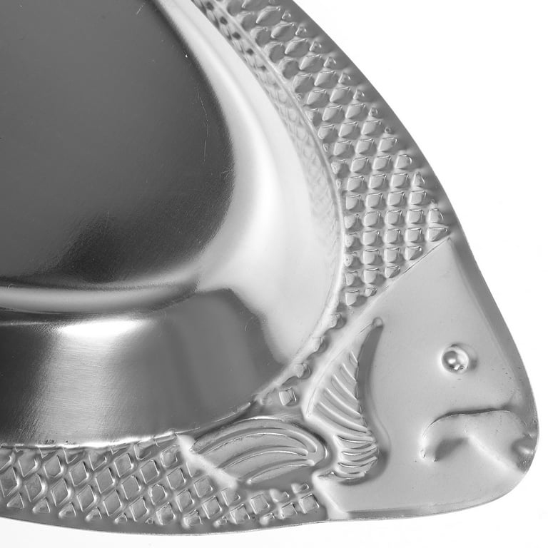 1Pc Stainless Steel Fish Plate Decorative Household Dish Steaming Fish Food  Tray