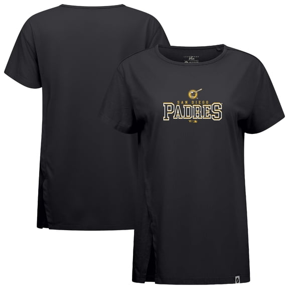 Women's Levelwear Black San Diego Padres Influx Journey T-Shirt