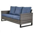 thumbnail image 5 of PARKWELL Outdoor Sectional Furniture Sets - 3 Pieces Patio Conversation Set with Cushioned Sofa and Ottomans - Blue, 5 of 8