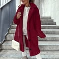 thumbnail image 2 of Enjoytime Fleece Winter Jackets for Women Lapel Long Sleeve Button Down Long Coat Thick Cozy Warm Casual Outerwear with Pockets, 2 of 8
