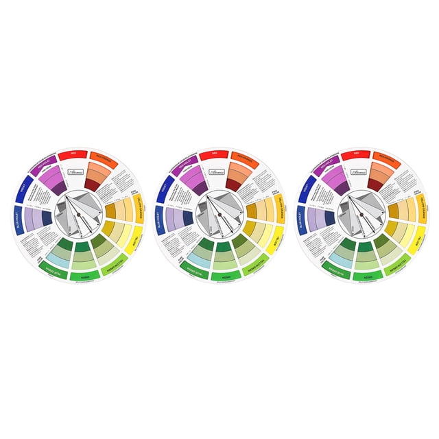 3Pcs Guías De : Rueda De Color (9-1 / 4 ") Más Rueda De Color Creativa (9-1 / 4") Con Sectores De Color Que Muestran Reciones Entre BLESIY Guía de mezcla de colores