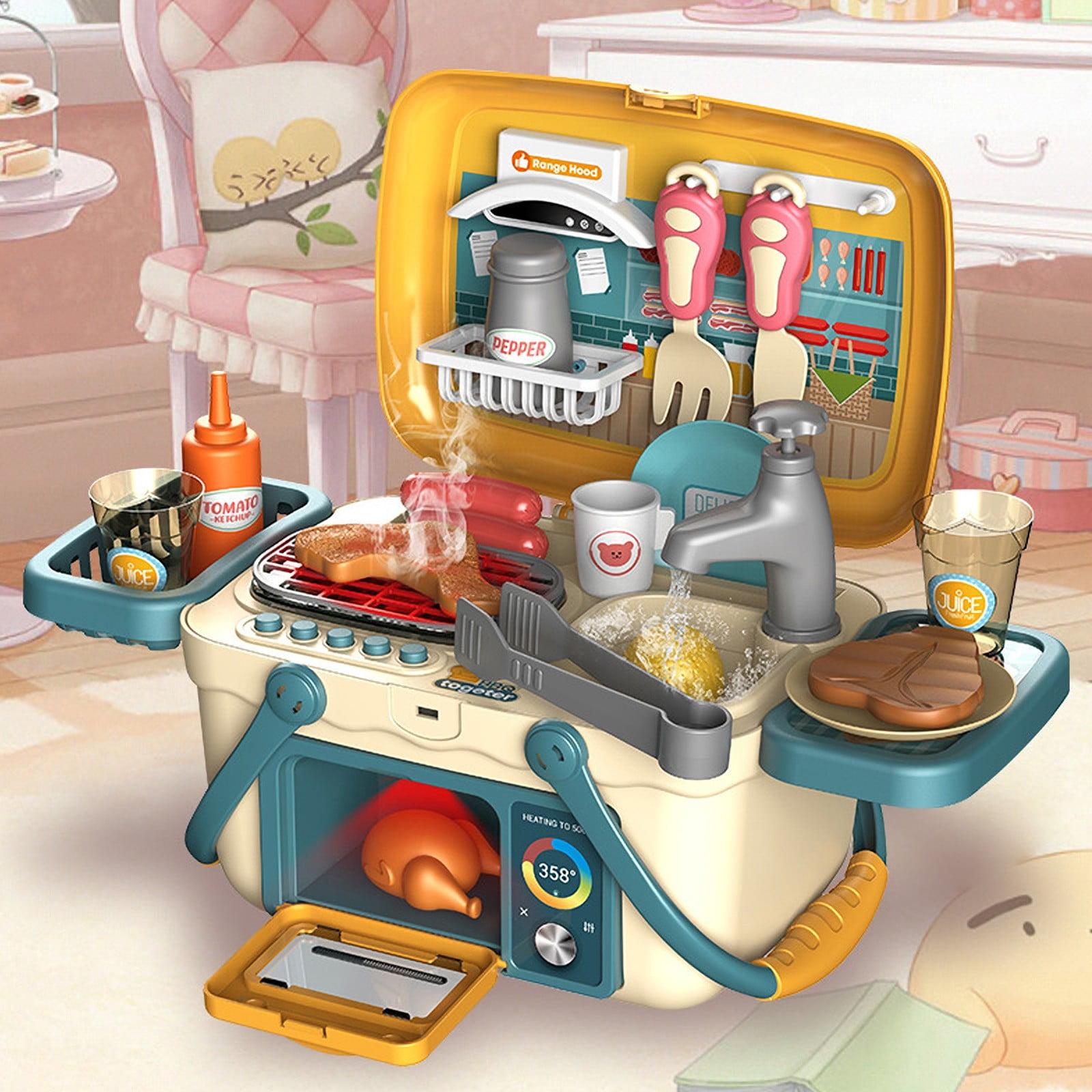 yunn⭐︎kids LIFE XZNGL Childrens Family Toy Set Puzzle Cooking Kitchen