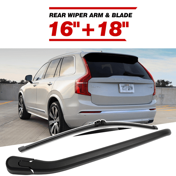 Rear Windshield Wiper Arm & Blade Set 16" 18" Compatible With 2019-2022 Volvo XC90