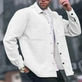 thumbnail image 2 of APEXFWDT Mens Waffle Lightweight Jacket Casual Button Down Shacket Jacket Long Sleeve Solid Color Jacket with Pockets, 2 of 7