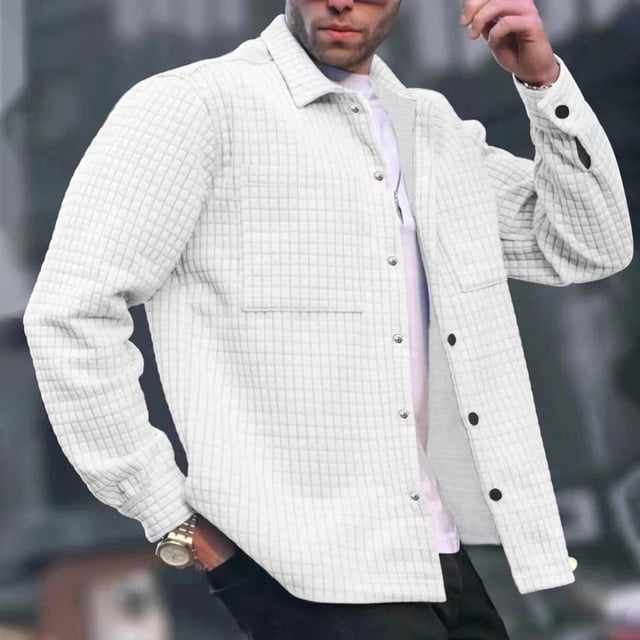 Birdeem Chemises et Blouses à Manches Longues Col Rond pour Hommes