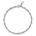thumbnail image 2 of Auriga Fine Jewelry 14K White Gold Polished / Diamond-cut Fancy Link 7.25inch Bracelet for Women, 2 of 5