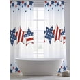 thumbnail image 6 of 4th of July Semi Sheer Window Curtains 96 Inches Long, American Star Blue Ombre Independence Day Rod Pocket Voile Silky Chiffon Curtain Light Filtering Drapes for Living Room, 52"x96", 2 Panels, 6 of 9