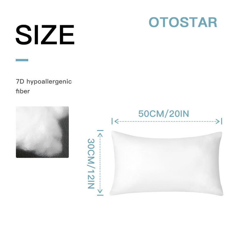 OTOSTAR Premium Outdoor Throw Pillow Inserts 18x18 Inch Waterproof Pack of  4 Square Decorative Sofa Pillow Stuffer for Bed Couch Sham Cushion (White