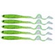 thumbnail image 1 of Paquete de 5 señuelos de pesca suaves verdes de 13 cm para lubina y cabeza de serpiente, cebo de cabeza de serpiente realista, 1 of 4