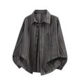 thumbnail image 1 of Ceisia Men's Oversized Vertical Stripe Long Sleeve Turndown Collar Casual Shirt Gifts, 1 of 9