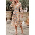 thumbnail image 4 of Vestido PRETTYGARDEN Floral Boho Cruzado Cuello en V Manga Larga Talla L, 4 of 7