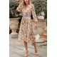thumbnail image 4 of Vestido PRETTYGARDEN Floral Amarillo Cruzado con Escote en V y Mangas Largas Talla S, 4 of 7