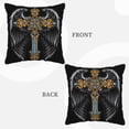 thumbnail image 7 of DouZhe Velvet Decorative Throw Pillow Covers Set of 2, Soft Square Cushion Cover with Invisible Zipper Vintage Cross Angel Printing, 16"x16", 7 of 7