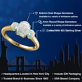 thumbnail image 2 of Gem Stone King 1.50 Ct Oval Cabochon White Simulated Opal 18K Yellow Gold Plated Silver Ring, 2 of 6