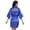 Royal Blue, variant on Women's Short Kimono Robe Silky Short Satin Sleepwear Wedding Party with Gold Glitters S-2XL