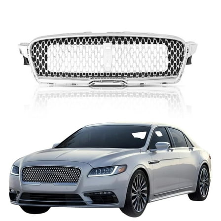 ONEPI Chrome Front Grill Compatible with Lincoln MKZ 2017 2018 2019 Model，Replacement for HP5Z8200AA, No Emblem