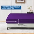 thumbnail image 4 of King Size Zipper Fitted Sheet Only – 100% Egyptian Cotton, 600 Thread Count, 22-Inch Extra Deep Pocket, Luxury Sateen Weave Bottom Sheet, Hotel Quality, ( 78" x 80" +22" , Purple Solid ), 4 of 6