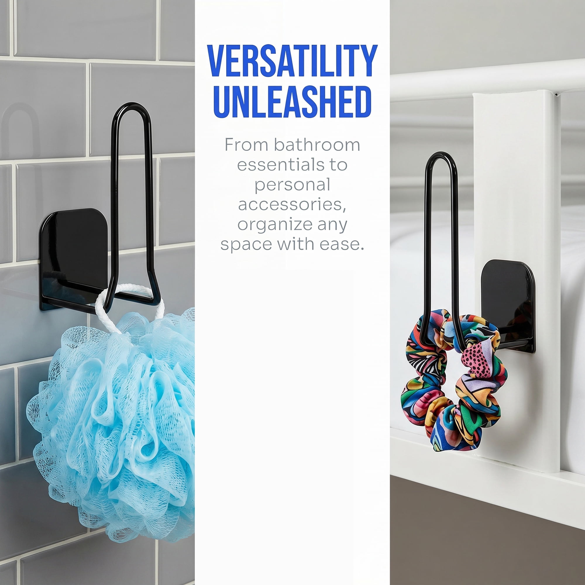 Unique Bargains Utility Hooks 8Pcs Metal Durable Wall Hooks for Kitchen Black1