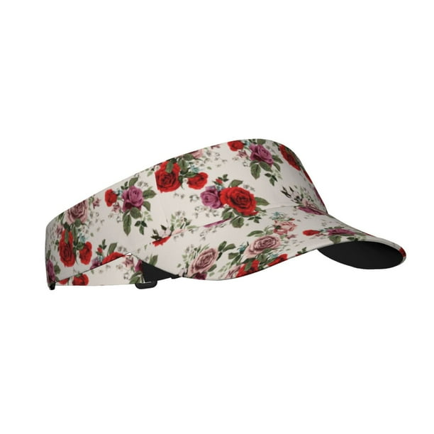 Fotbe Rose Flowers Visera Deportiva con Diseño, Gorra Abierta Ajustable de Algodón para Mujer y Hombre