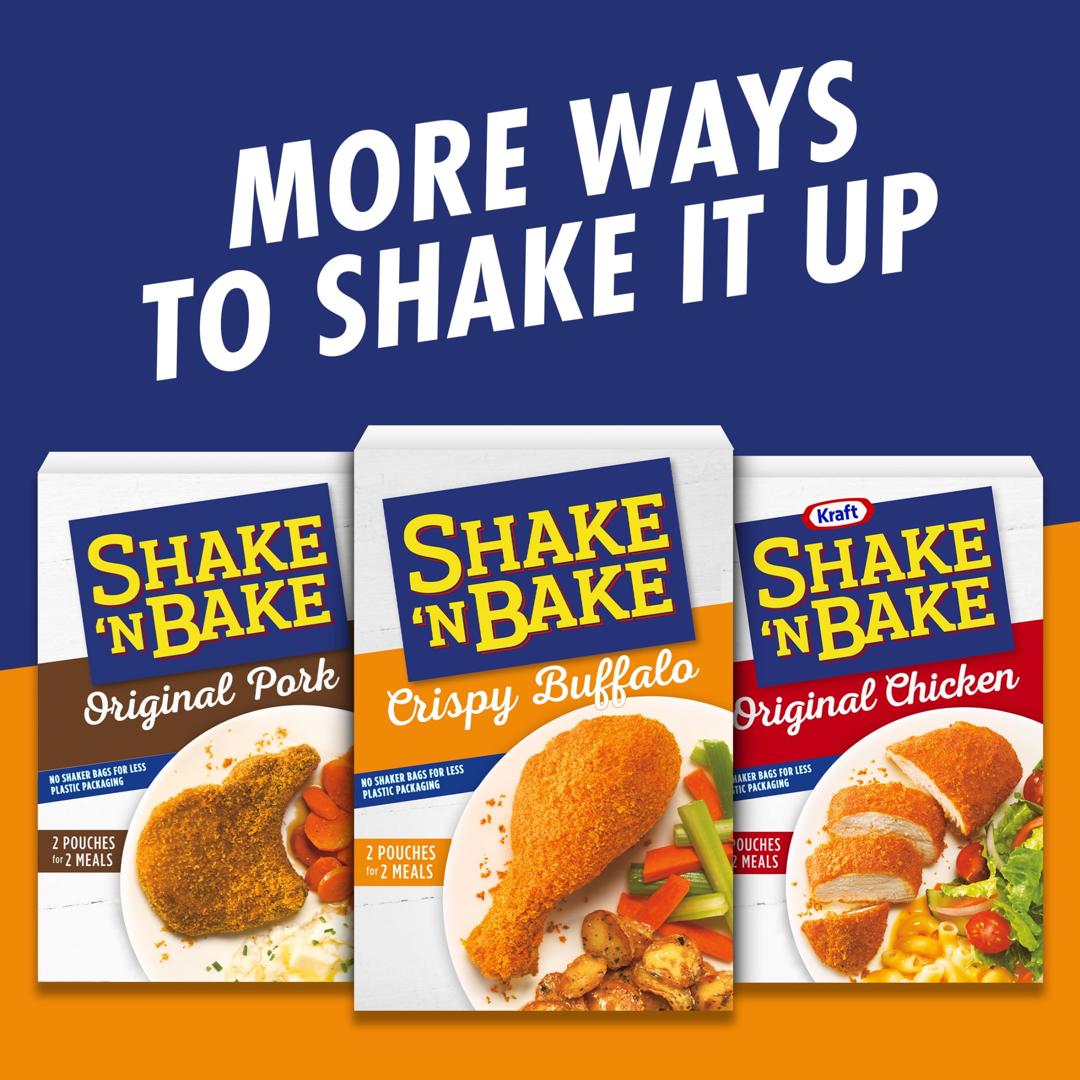 Shake 'N Bake Crispy Buffalo Seasoned Coating Mix, 4.75 oz Box, 2 Ct Packets, Crispy Texture