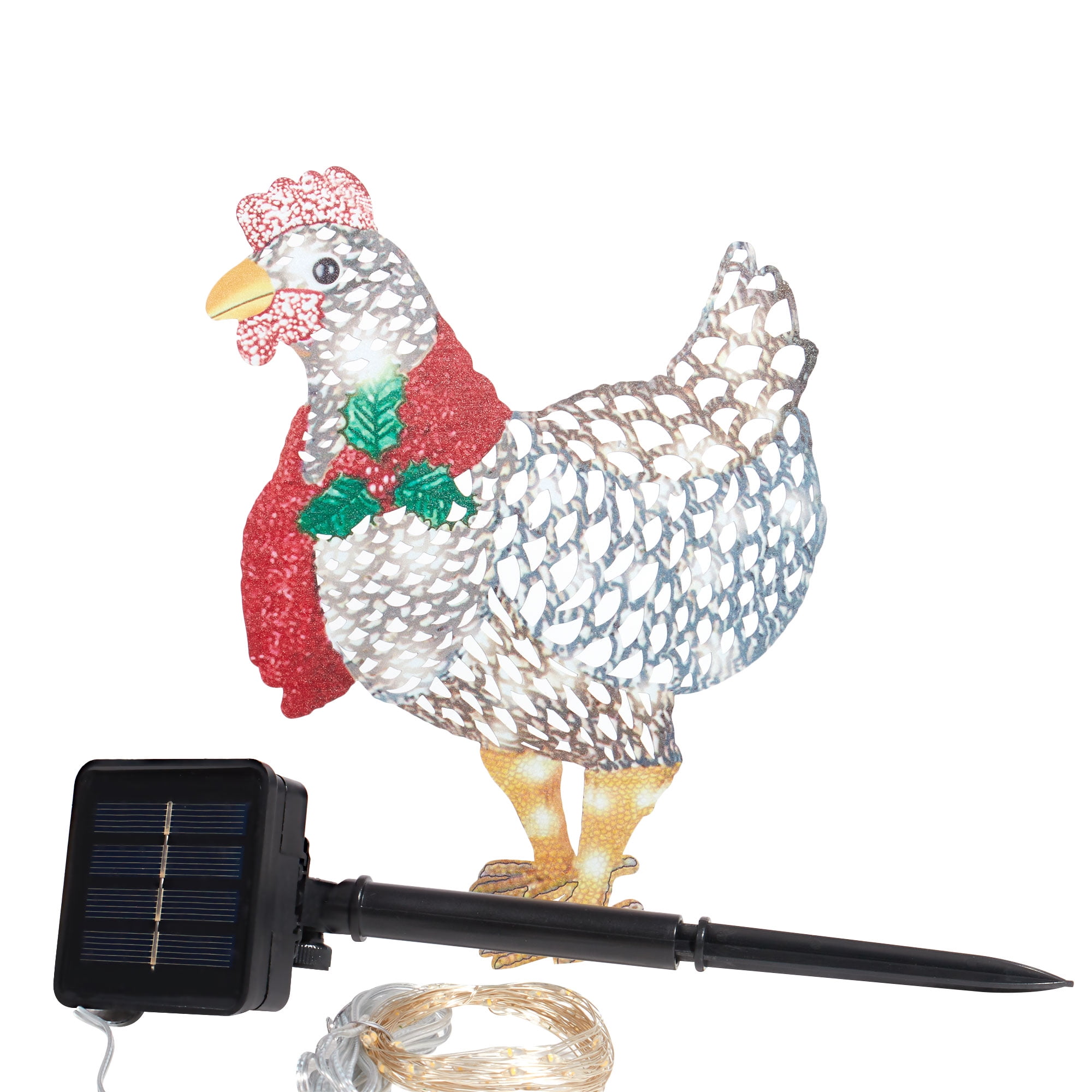 Jxzom Christmas LightUp Chicken with Scarf Holiday Decoration Outdoor