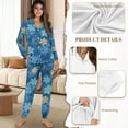 thumbnail image 6 of DISNIMO Women's 2 Piece Pajama Set Snowflake Printed Casual Loose Sleepwear Long Sleeve Button Down Sleepwear with Long Pants Soft Comfy Loungewear Christmas Nightwear, 6 of 7
