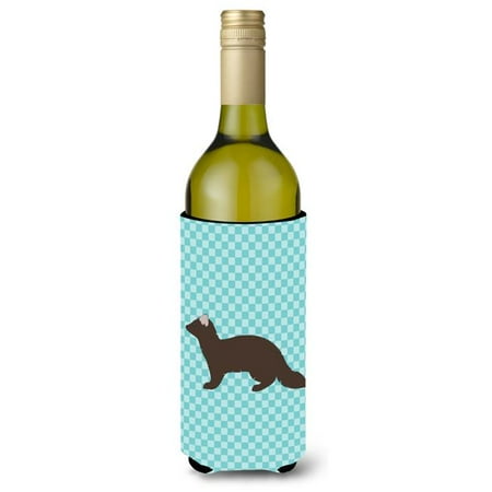 

Carolines Treasures BB8043LITERK Sable Marten Blue Check Wine Bottle Beverge Insulator Hugger