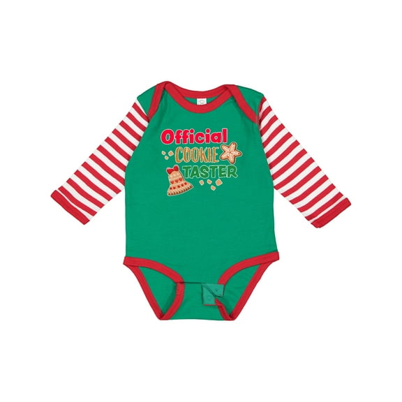 Inktastic Christmas Official Cookie Taster with Bell and Star Cookie Boys or Girls Long Sleeve Baby Bodysuit