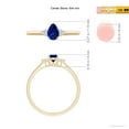 thumbnail image 4 of ANGARA Natural Pear Sapphire Solitaire Ring with Trio Diamond Accents in 14K Yellow Gold for Women (Size-6x4mm) | September Birthstone, Anniversary, Jewelry Gift for Women | Natural Sapphire Ring, 4 of 8