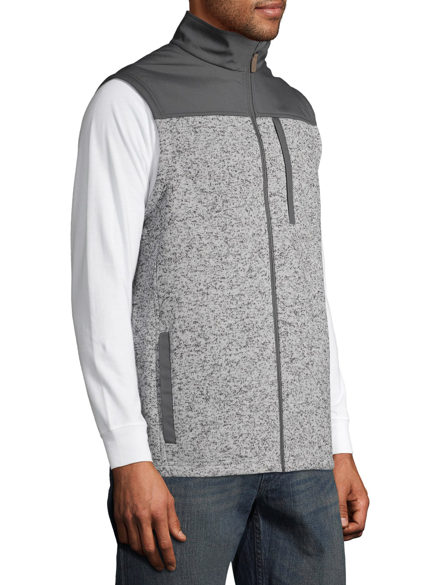 GEORGE Men's and Big Men's Sleeveless Full Zip Relaxed Fit Vest