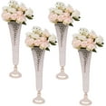 thumbnail image 2 of 4pcs Gold Crystals Trumpet Floral Vase for Wedding Centerpiece 20.86 in Flower Vase Trumpet-Shaped Vase for Party Anti-slip Flower Stand Home Decor, 2 of 10