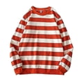thumbnail image 1 of Suéter con estampado de rayas para mujer, Jersey de punto informal holgado con cuello redondo a la moda, 1 of 5