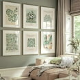 thumbnail image 2 of Wisolt 6Pcs Green Vintage Wall Art,7.9"x9.8"Minimalist Bathroom Home Wall Decor Paintings,Boho Canvas Modern Textured Living Room Wall Art-Aesthetic, 2 of 5