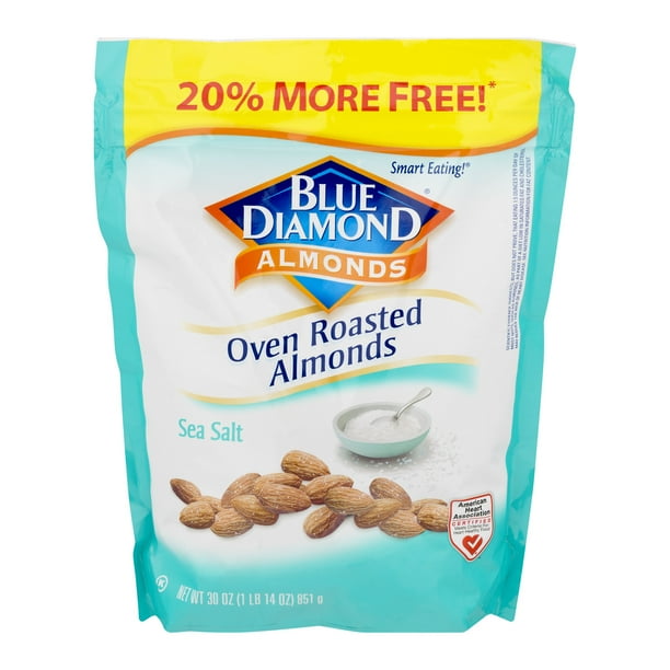 Blue Diamond Almonds Sea Salt Oven Roasted Almonds 20 More Free!, 30