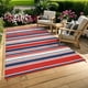 thumbnail image 3 of Yeshouse Alfombra de exterior reversible de plástico y paja, impermeable, para camping, patio, moderna alfombra de patio a rayas, alfombra para porche, terraza, jardín, balcón, 3 of 12