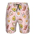 thumbnail image 3 of Cauagu Breakfast Print Men's Swim Trunks,Hawaiian Bathing Suit Swimsuits Beach Shorts with Pockets for Men Quick Dry Swimming Board Shorts-X-Large, 3 of 6