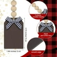 thumbnail image 2 of Dalrosia 24PCS Christmas Stocking Wood Tags with Buffalo Plaid Row Farmhouse Xmas Hanging Tag with Wood Bead for Winter Decor, 2 of 7