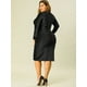 thumbnail image 4 of Vestido Midi Con PurpuriDe FiesCóctel TalExtBodycon LentejuePaMujer Negro 3X, 4 of 6