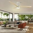 thumbnail image 4 of Sofucor 52" Flush Mount Ceiling Fans with Dimmable Light and Remote Control, 3 Blades W/ Reverse Airflow, 4 of 10