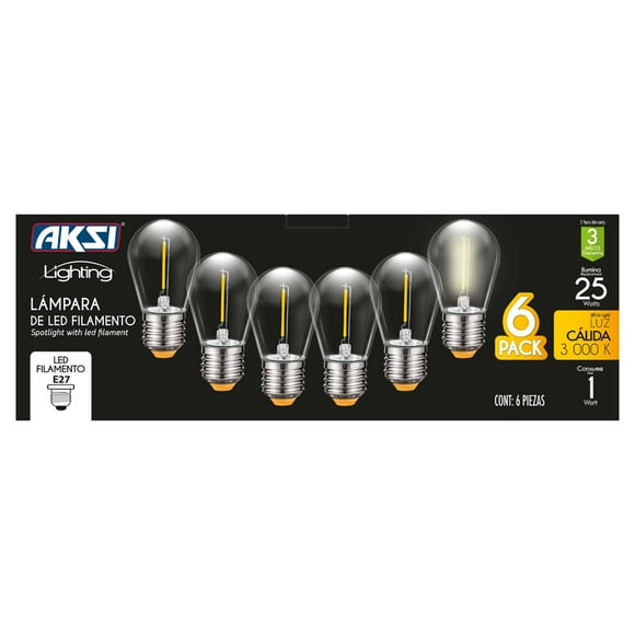 Foco Led S14 6 Pack 1W Cálido 3000k