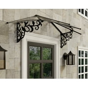 Palram - Canopia Lily 2130 7 x 3 Acrylic/Galvanized Steel Awning - Black/Clear