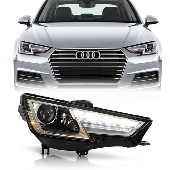 2017-2019 Audi A4 HID/Xenon LED DRL Projector Headlight Headlamp Passenger Side