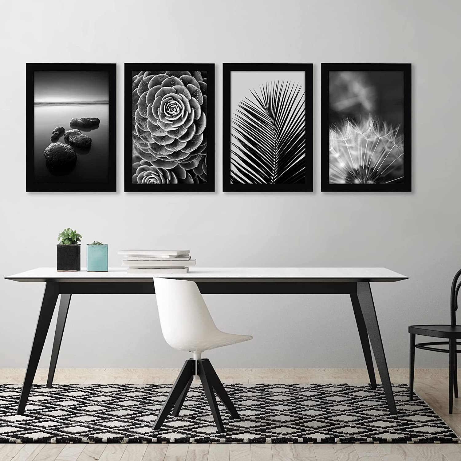 Americanflat 11x17 Picture Frame, MDF wood and shatter-resistant glass, portrait and landscape display, Black, 4 Pack