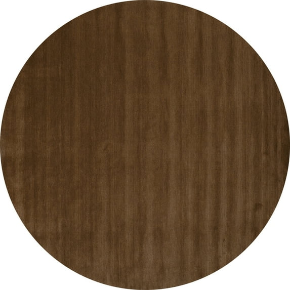 Ahgly Company Machine Washable Indoor Round Abstract Turquoise Blue Contemporary Area Rugs, 5' Round