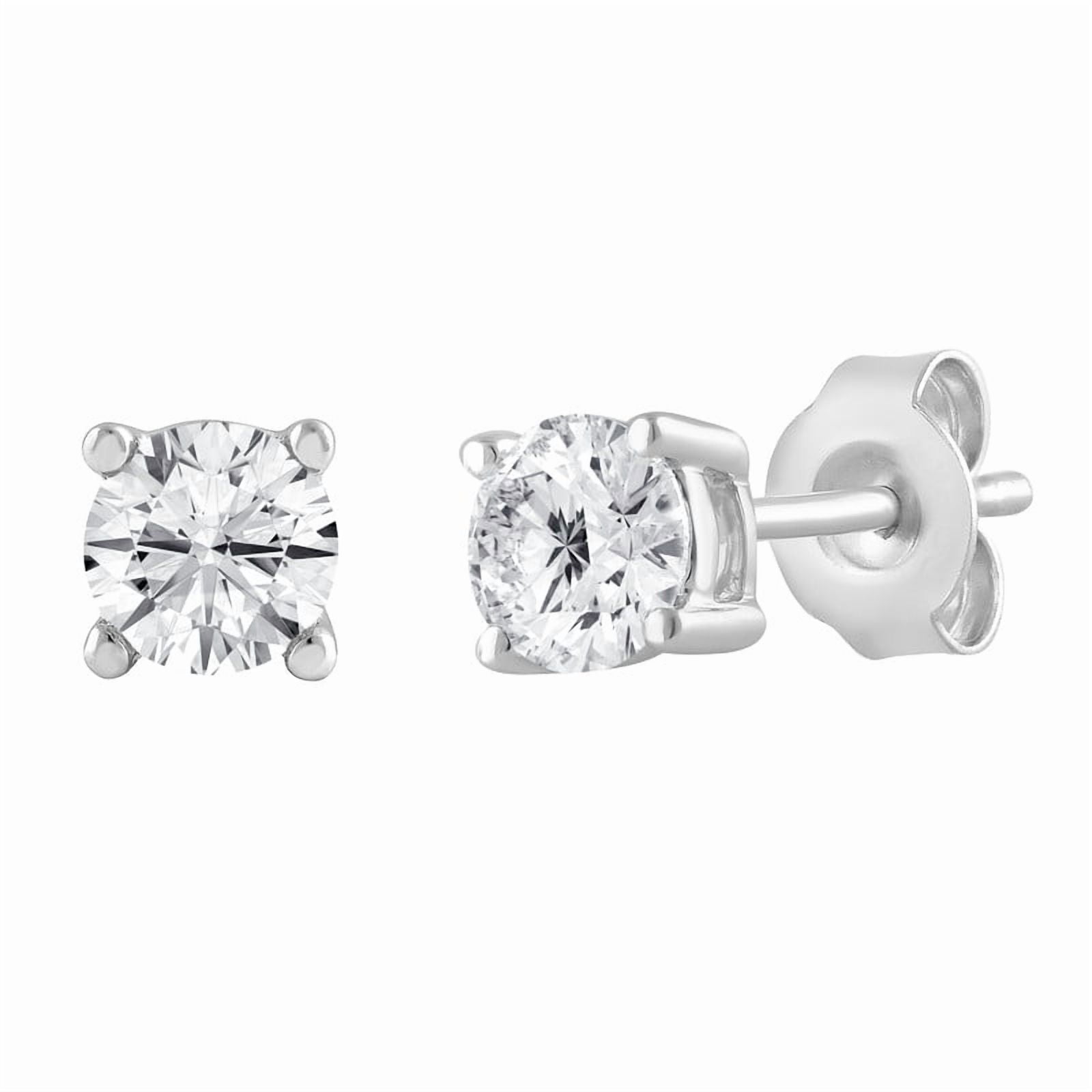 Unique Moments Women's 1 Carat T.W. Round Cut Lab Grown Diamond Stud Earrings Sterling Silver