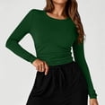 thumbnail image 3 of yillto Womens Long Sleeve Tight Shirts Basic Crew Neck Workout Tees Clothes Going out Fashion Undershirts, 3 of 7