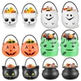 thumbnail image 2 of Cubos de caramelo para Halloween, 12 piezas, soporte para dulces, macetas para dulces, calabaza, fantasma, Calavera, cubo con asa, suministros para fiestas, 2 of 4