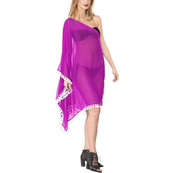 HAPPY BAY Women's Beachwear Swimsuit Coverups for Women Summer Swim Beach Dress Cover ups for Swimwear Women Loose Wear Bathing Suit Cover-up 1X-2X Royalty Purple_AC684